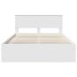 Preview: Bettrahmen mit Kopfteil Weiß 150 x 200 cm Holzwerkstoff