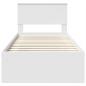 Preview: Bettrahmen mit Kopfteil Weiß 100 x 200 cm Holzwerkstoff