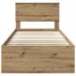 Preview: Bettrahmen Kunsthandwerk Eiche 90 x 190 cm Holzwerkstoff