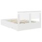 Preview: Bettrahmen mit Kopfteil Weiß 150 x 200 cm Holzwerkstoff