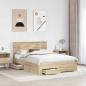 Preview: Bettrahmen mit Kopfteil Sonoma-Eiche 150 x 200 cm Holzwerkstoff
