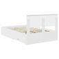 Preview: Bettrahmen mit Kopfteil Weiß 135 x 190 cm Holzwerkstoff