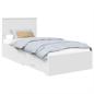 Preview: Bettrahmen mit Kopfteil Weiß 90 x 190 cm Holzwerkstoff