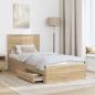 Preview: Bettrahmen mit Kopfteil Sonoma-Eiche 90 x 190 cm Holzwerkstoff