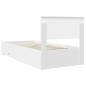 Preview: Bettrahmen mit Kopfteil Weiß 90 x 200 cm Holzwerkstoff