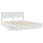 Preview: Aufbewahrungsbett mit Kopfteil Weiß 180 x 200 cm Holzwerkstoff