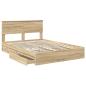 Preview: Aufbewahrungsbett Sonoma-Eiche 140 x 190 cm Holzwerkstoff