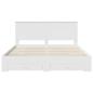 Preview: Bettrahmen mit Kopfteil Weiß 200 x 200 cm Holzwerkstoff