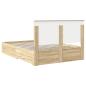 Preview: Bettrahmen mit Kopfteil Sonoma-Eiche 140 x 190 cm Holzwerkstoff
