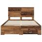 Preview: Bettrahmen mit Kopfteil Altholz 140 x 190 cm Holzwerkstoff
