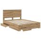Preview: Bettrahmen Artisan-Eiche 140 x 190 cm Holzwerkstoff