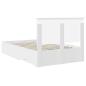 Preview: Bettrahmen mit Kopfteil Weiß 135 x 190 cm Holzwerkstoff
