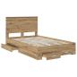 Preview: Bettrahmen Artisan-Eiche 120 x 190 cm Holzwerkstoff