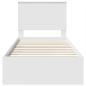 Preview: Bettrahmen mit Kopfteil Weiß 90 x 190 cm Holzwerkstoff