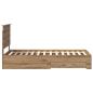 Preview: ARDEBO.de - Bettrahmen mit Kopfteil Artisan-Eiche 90 x 190 cm Holzwerkstoff