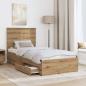 Preview: Bettrahmen mit Kopfteil Artisan-Eiche 90 x 190 cm Holzwerkstoff