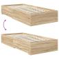 Preview: Bettrahmen mit Kopfteil Sonoma-Eiche 90 x 200 cm Holzwerkstoff