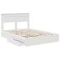 Preview: Aufbewahrungsbett mit Kopfteil Weiß 160 x 200 cm Holzwerkstoff