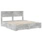 Preview: Bettrahmen mit Schubladen Beton Grau 200 x 200 cm Holzwerkstoff
