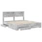 Preview: Bettrahmen mit Schubladen Beton Grau 200 x 200 cm Holzwerkstoff