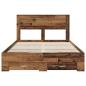 Preview: Bettrahmen mit Kopfteil Altholz 140 x 190 cm Holzwerkstoff