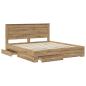 Preview: Bettgestell mit Schubladen mit Kopfteil Holzwerkstoff