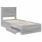 Preview: Bettrahmen Graues Sonoma 100 x 200 cm Holzwerkstoff