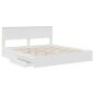 Preview: Aufbewahrungsbett mit Kopfteil Weiß 180 x 200 cm Holzwerkstoff