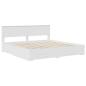 Preview: Bettrahmen mit Kopfteil Weiß 200 x 200 cm Holzwerkstoff