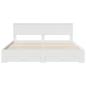 Preview: Bettrahmen mit Kopfteil Weiß 200 x 200 cm Holzwerkstoff