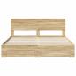 Preview: Bettrahmen mit Kopfteil Sonoma-Eiche 180 x 200 cm Holzwerkstoff