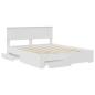 Preview: Bettrahmen mit Kopfteil Weiß 160 x 200 cm Holzwerkstoff