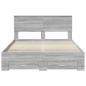 Preview: Bettrahmen Graues Sonoma 135 x 190 cm Holzwerkstoff