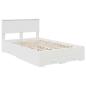 Preview: Bettrahmen mit Kopfteil Weiß 120 x 190 cm Holzwerkstoff
