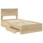 Preview: Bettrahmen mit Kopfteil Sonoma-Eiche 100 x 200 cm Holzwerkstoff