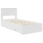 Preview: Bettrahmen mit Kopfteil Weiß 90 x 190 cm Holzwerkstoff