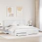 Preview: Bettrahmen mit Kopfteil Weiß 200 x 200 cm Holzwerkstoff