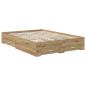 Preview: Bettrahmen Artisan-Eiche 140 x 190 cm Holzwerkstoff