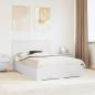 Preview: ARDEBO.de - Bettrahmen mit Kopfteil Weiß 135 x 190 cm Holzwerkstoff