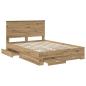 Preview: Bettrahmen Artisan-Eiche 135 x 190 cm Holzwerkstoff