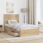 Preview: Bettrahmen mit Kopfteil Sonoma-Eiche 100 x 200 cm Holzwerkstoff