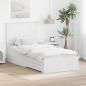 Preview: ARDEBO.de - Bettrahmen mit Kopfteil Weiß 90 x 200 cm Holzwerkstoff
