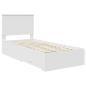 Preview: Bettrahmen mit Kopfteil Weiß 90 x 200 cm Holzwerkstoff