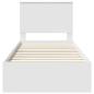 Preview: Bettrahmen mit Kopfteil Weiß 90 x 200 cm Holzwerkstoff