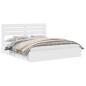 Preview: Aufbewahrungsbett mit Kopfteil Weiß 180 x 200 cm Holzwerkstoff