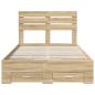 Preview: Bettgestell mit Schubladen mit Kopfteil Holzwerkstoff