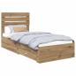 Preview: Bettrahmen mit Kopfteil Artisan-Eiche 90 x 200 cm Holzwerkstoff
