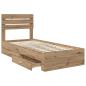Preview: Bettrahmen mit Kopfteil Artisan-Eiche 90 x 200 cm Holzwerkstoff