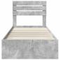 Preview: Bettrahmen mit Schubladen Beton Grau 90 x 190 cm Holzwerkstoff