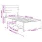 Preview: Bettrahmen mit Schubladen Beton Grau 90 x 190 cm Holzwerkstoff